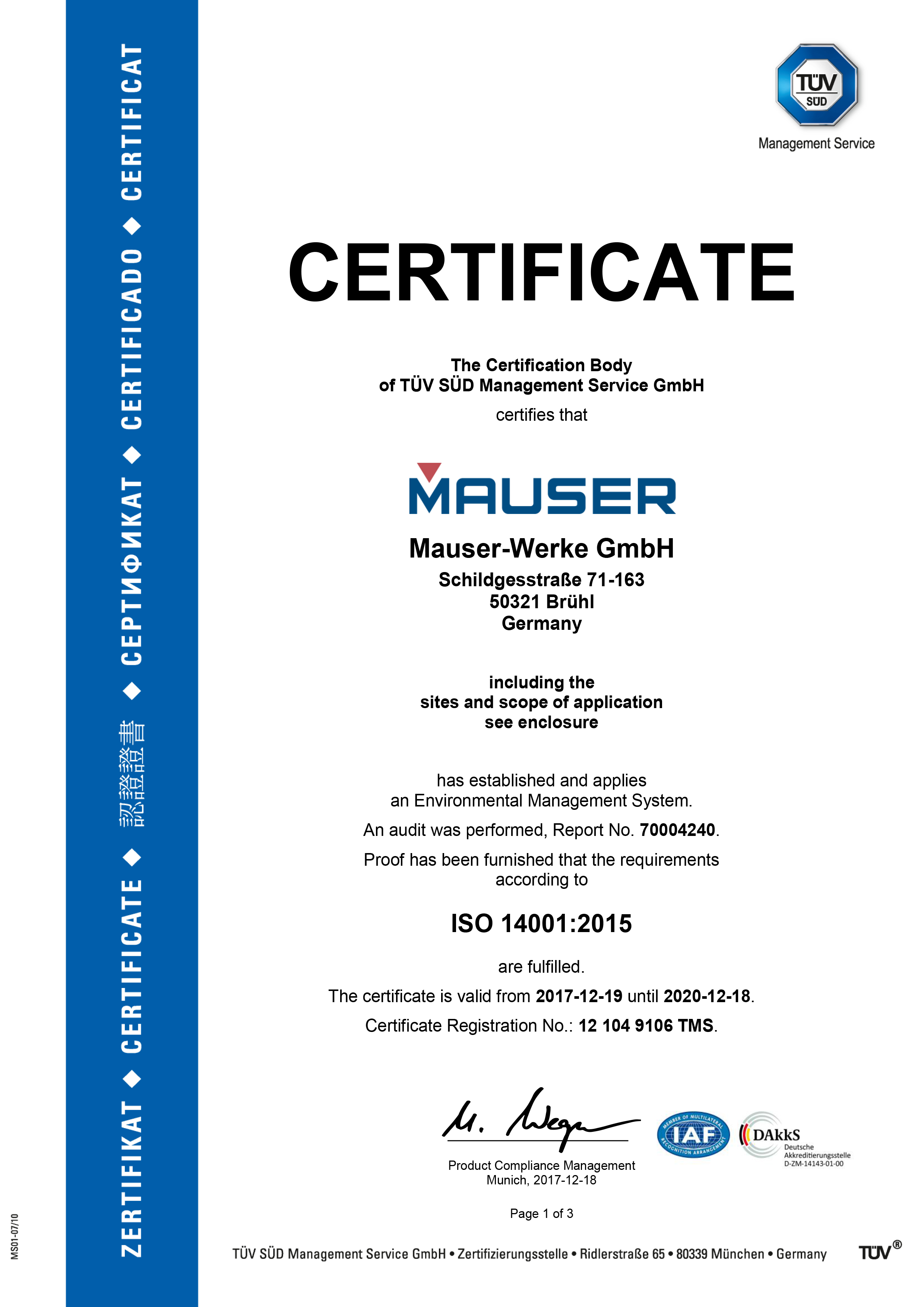 Policy & Certificates Daniels Healthcare